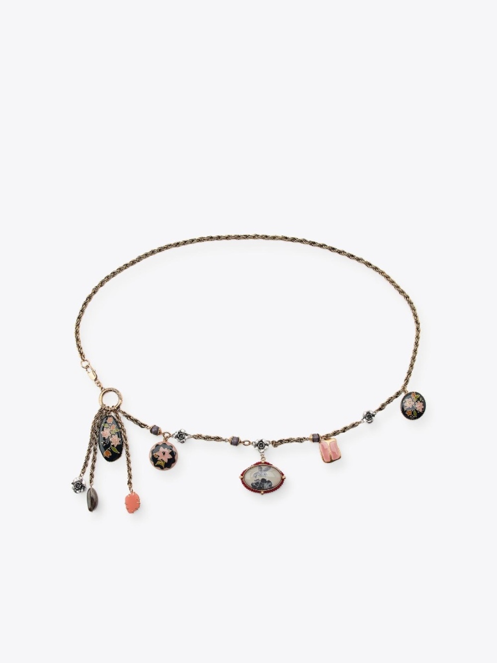 Zara boho festival resin charm link belt NWT